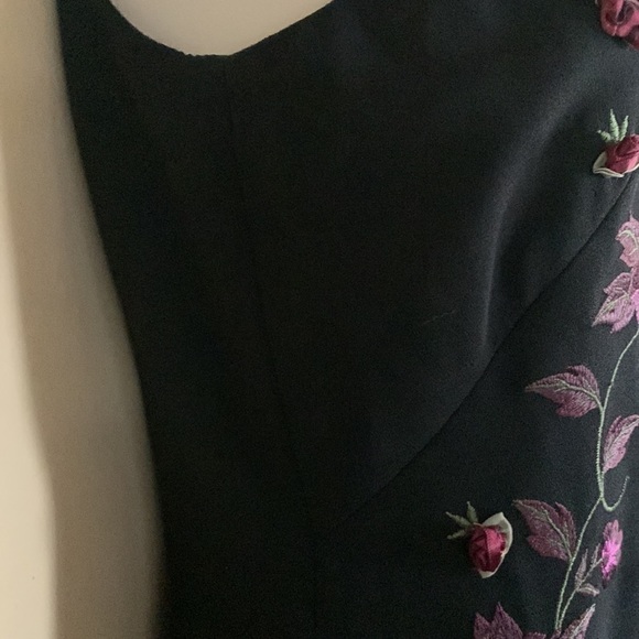 Laundry by Shelli Segal black dress w floral size 4 - Picture 8 of 10